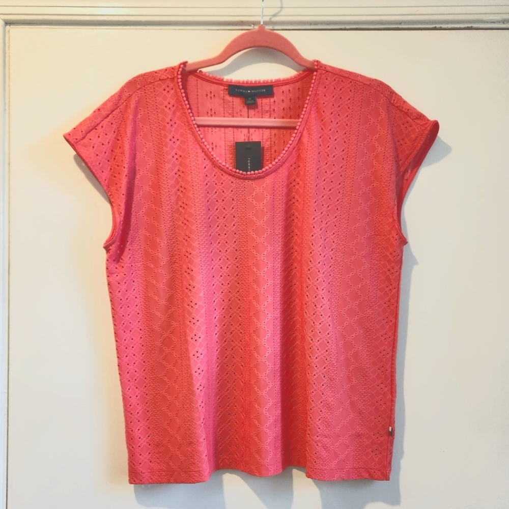 Tommy Hilfiger - Short Sleeve Eyelet Top